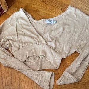 Princess Polly Beige Long Sleeve Top